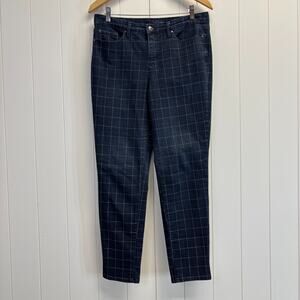 Charter Club Womens Bristol Skinny Preppy Ankle Plaid Denim Jeans Size 10 Casual